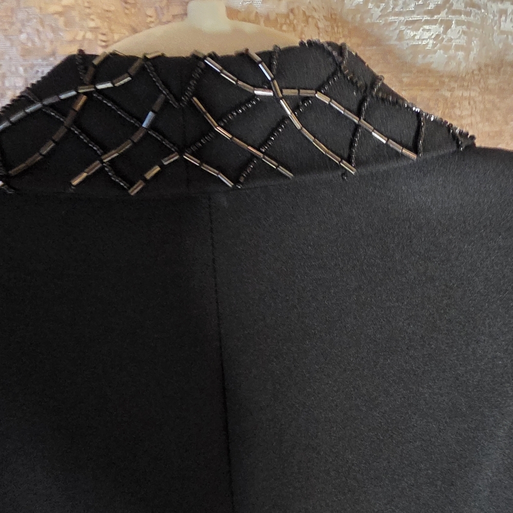 St. Anthony Evening Black Blazer with Embellished Collar - Picture 4 of 6